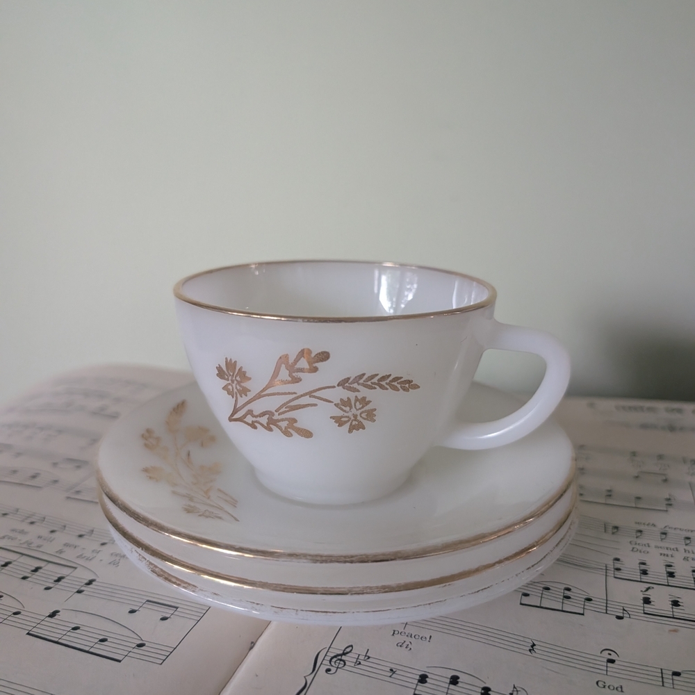 Elegant White and Gold Teacup Set